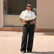Women’s NewTopstitching Multi-button Fly Front Denim Pants