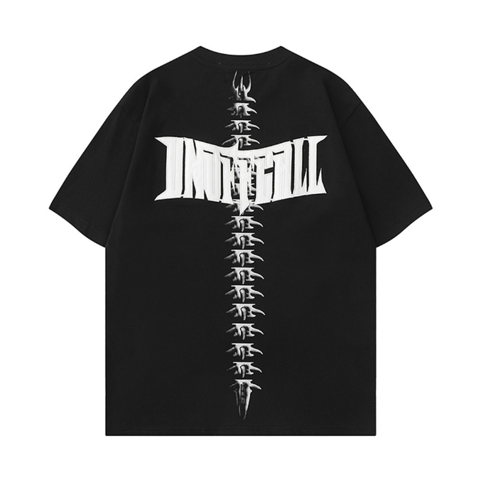 Embroidered Skeleton Graphic Tee for Men - Trendy Summer Street Style