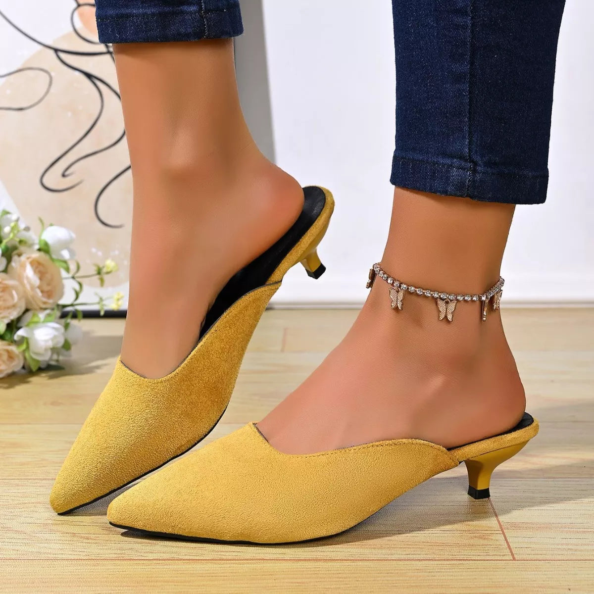 Point Toe Kitten Heels Pumps