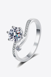 1 Carat Moissanite 925 Sterling Silver Bypass Ring Elegance