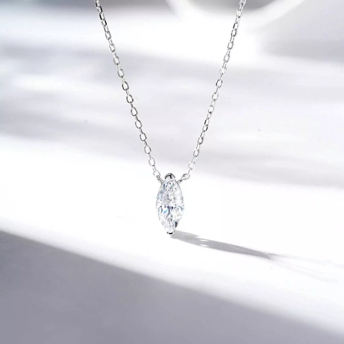 925 Sterling Silver Zircon Teardrop Necklace
