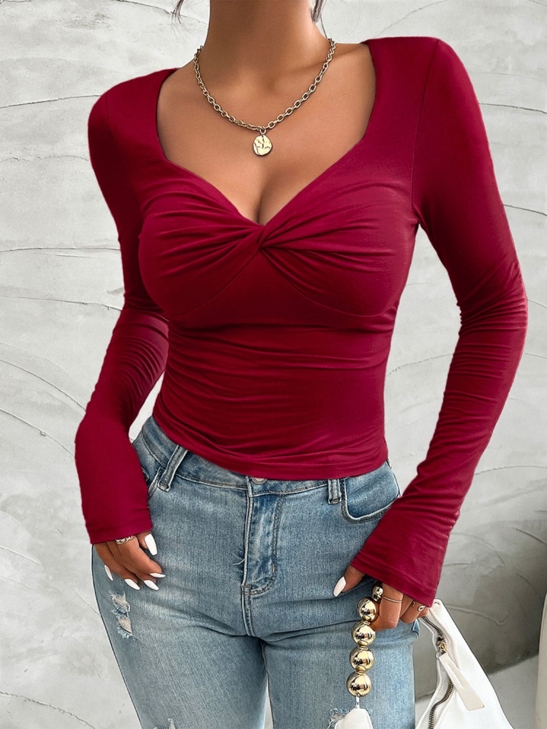 Twist-Knot Long Sleeve Top