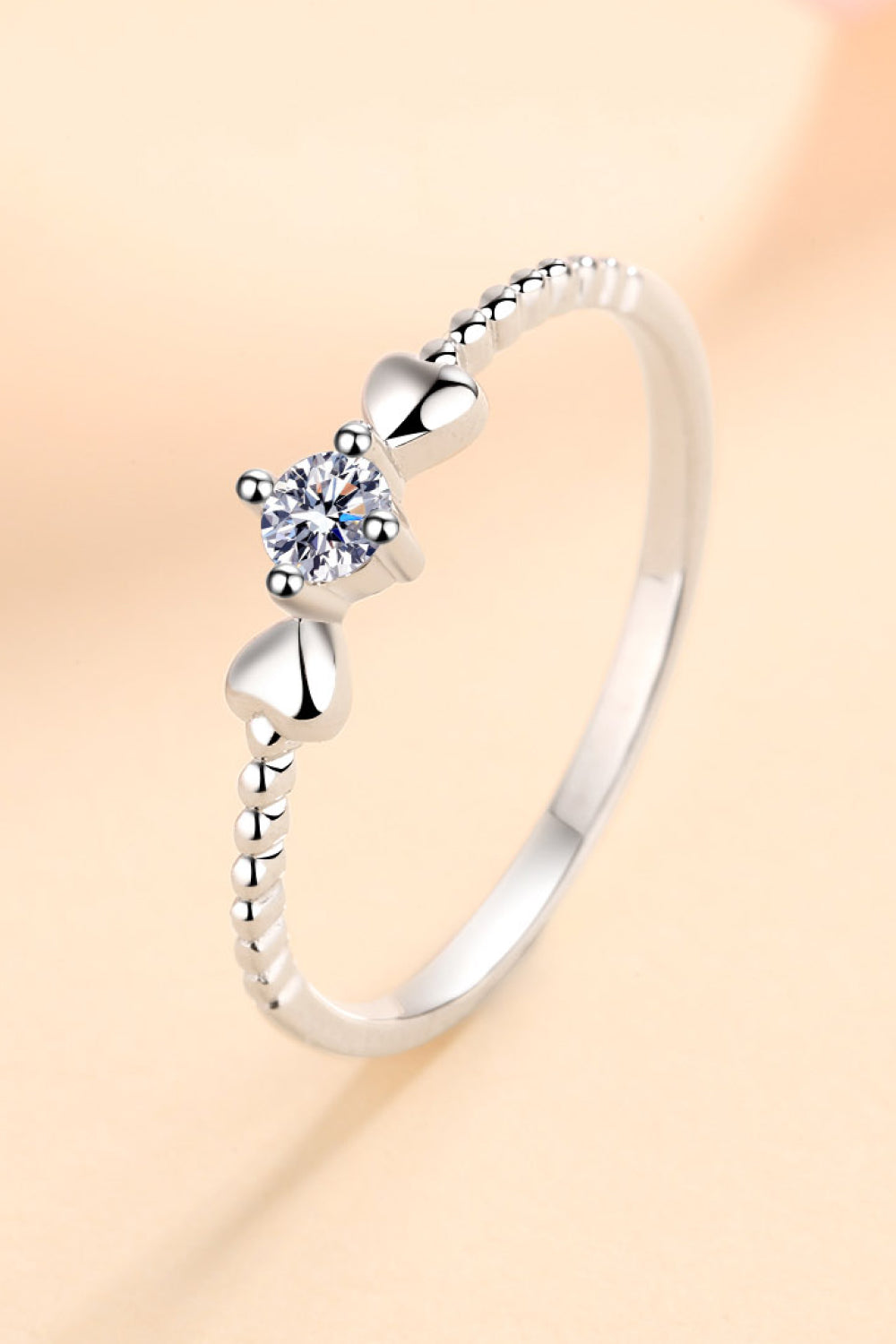 Adored Moissanite Heart 925 Sterling Silver Ring for Her