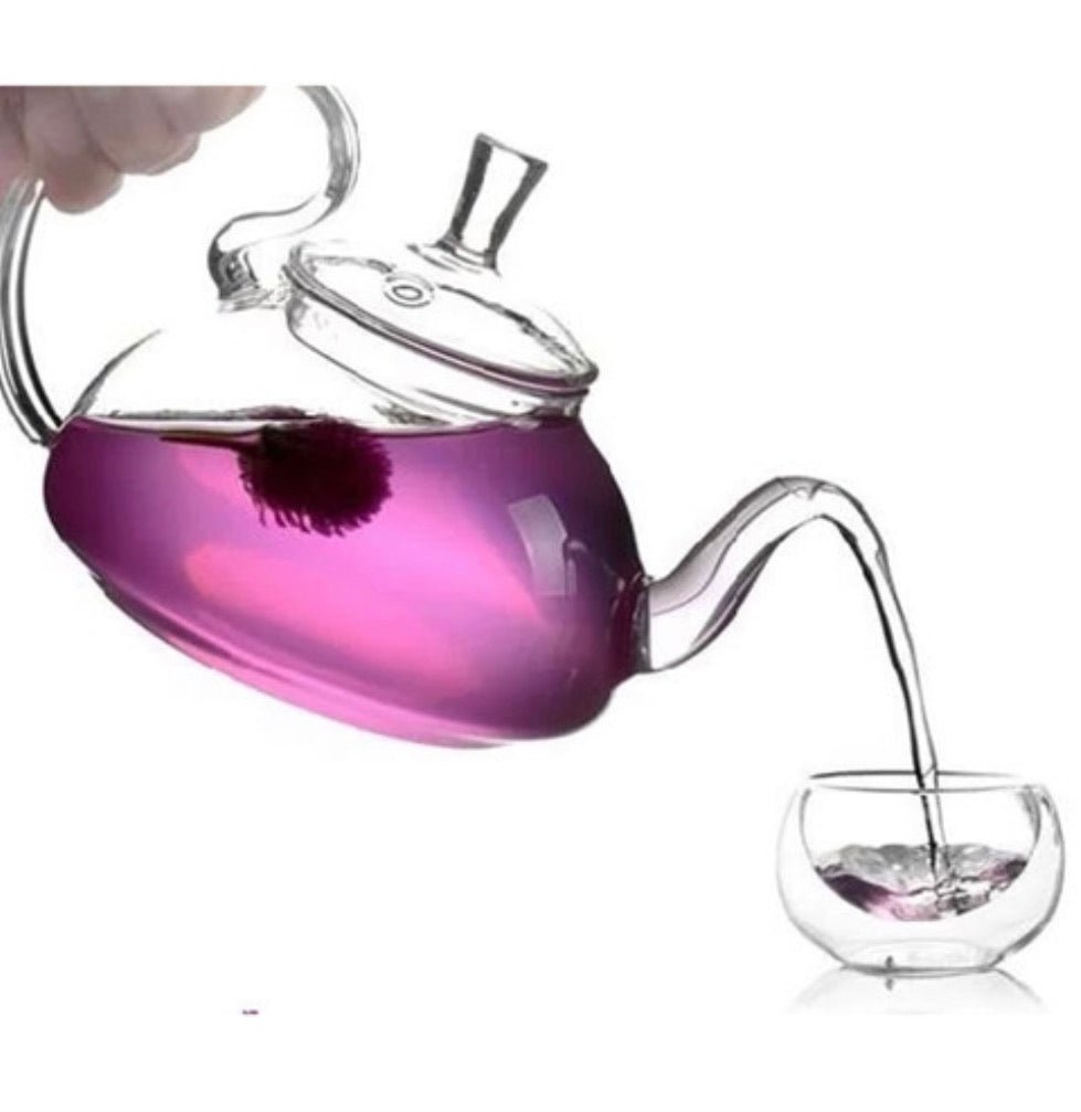 8-Piece Glass Teapot Set with 6 Glasses and Warmer - Ruth Envision