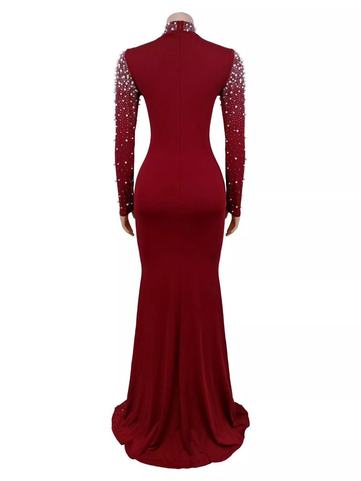 Rhinestone Long Sleeve Mermaid Maxi Dress