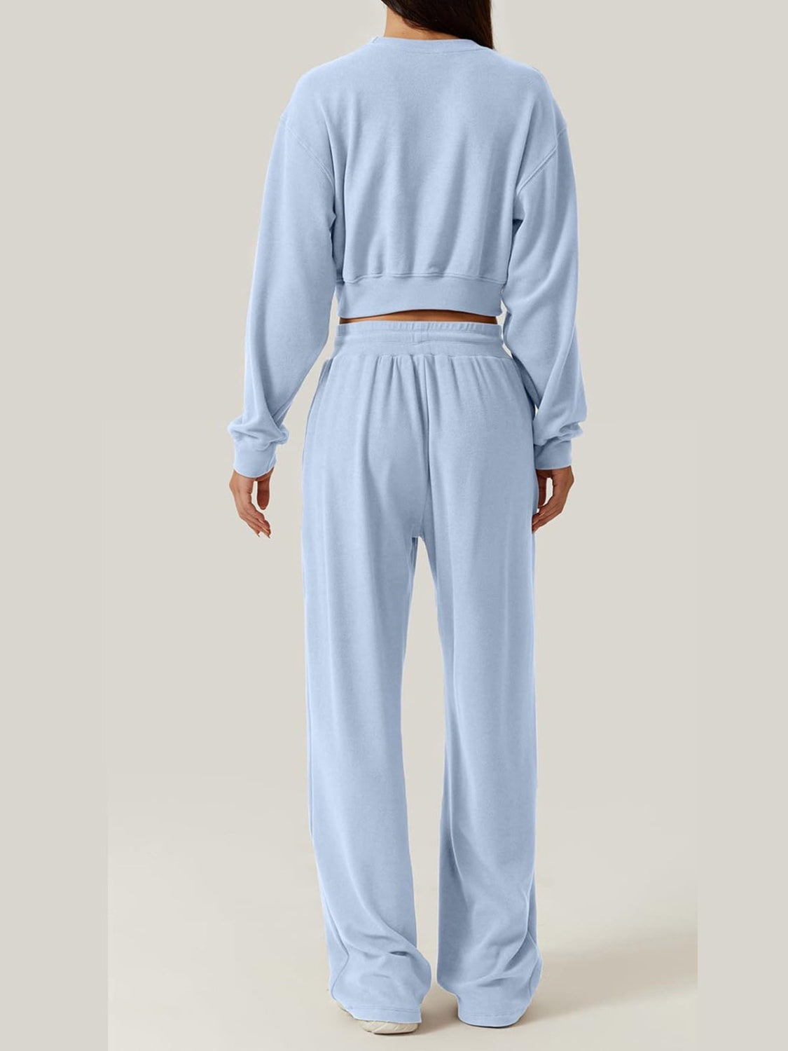 Trendy Crisscross Neck Top and Adjustable Waist Pants Set
