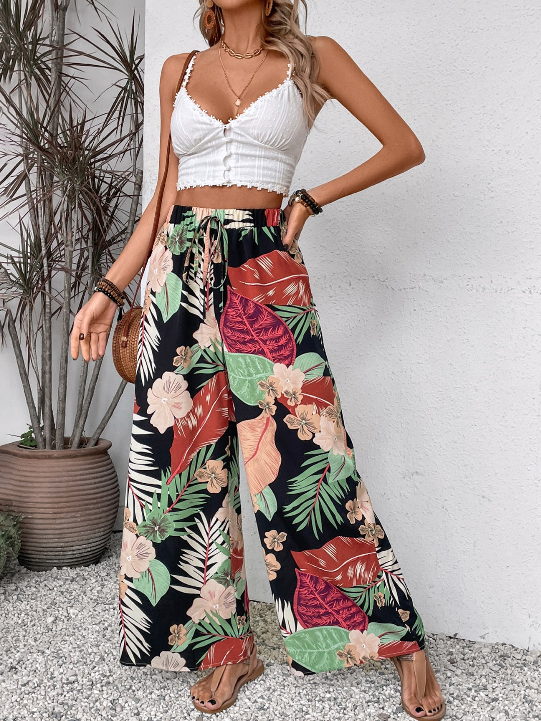 Elegant Patterned Palazzo Pants