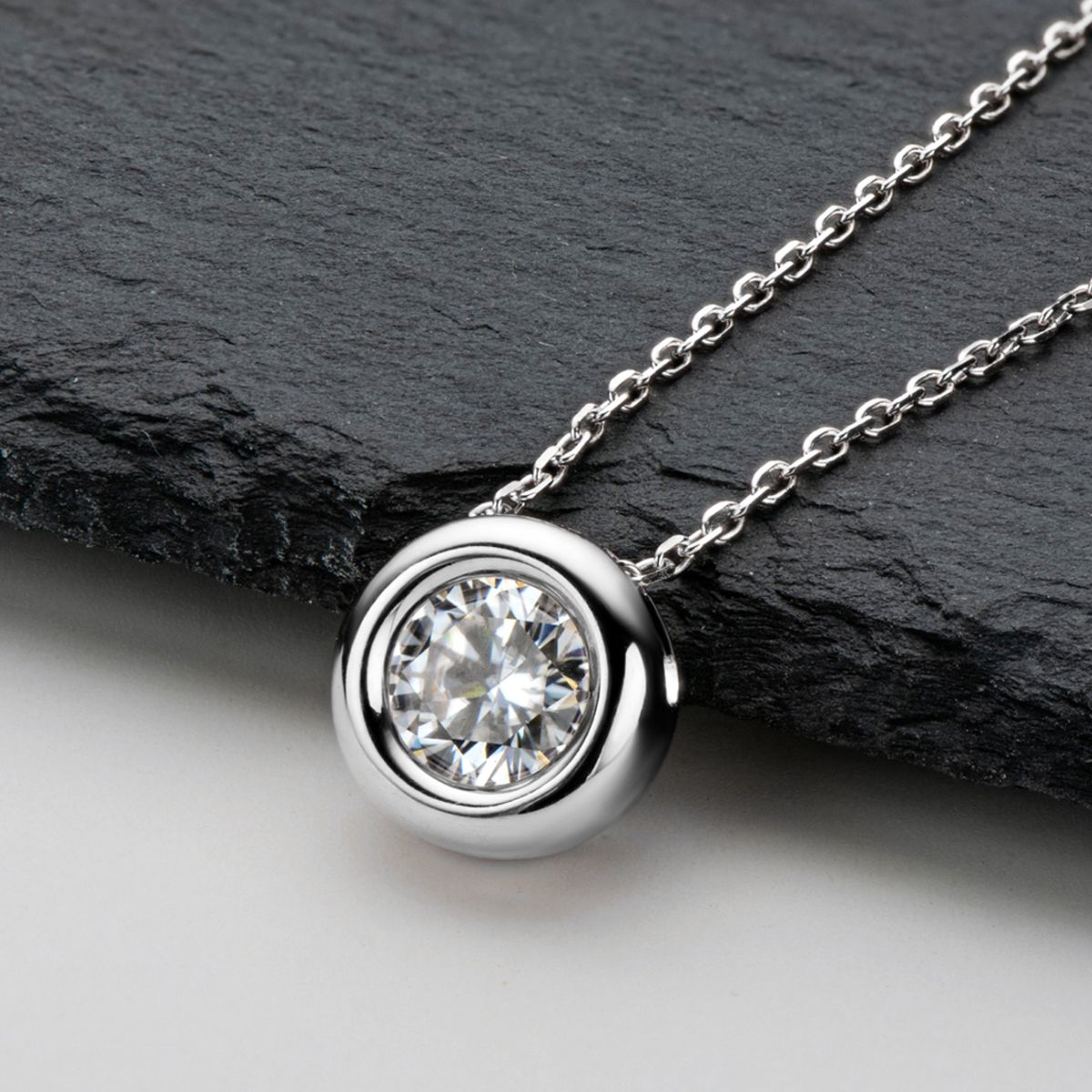 Moissanite Hypoallergenic Necklace, Rose Gold/Gold
