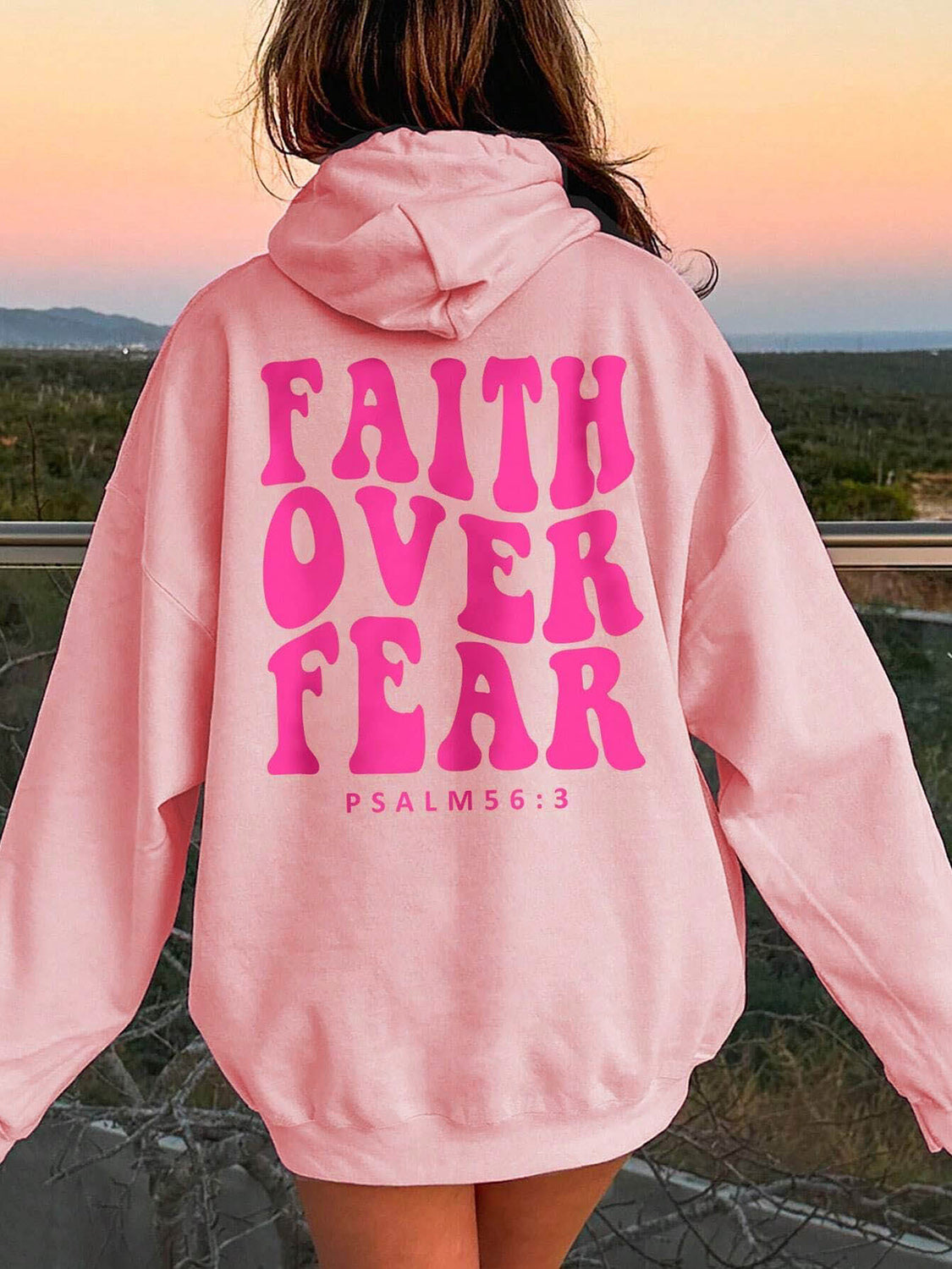 Hoodie Of Hope Faith Over Fear Dropped Shoulder Style