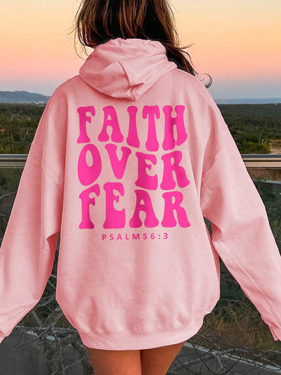 Hoodie Of Hope Faith Over Fear Dropped Shoulder Style