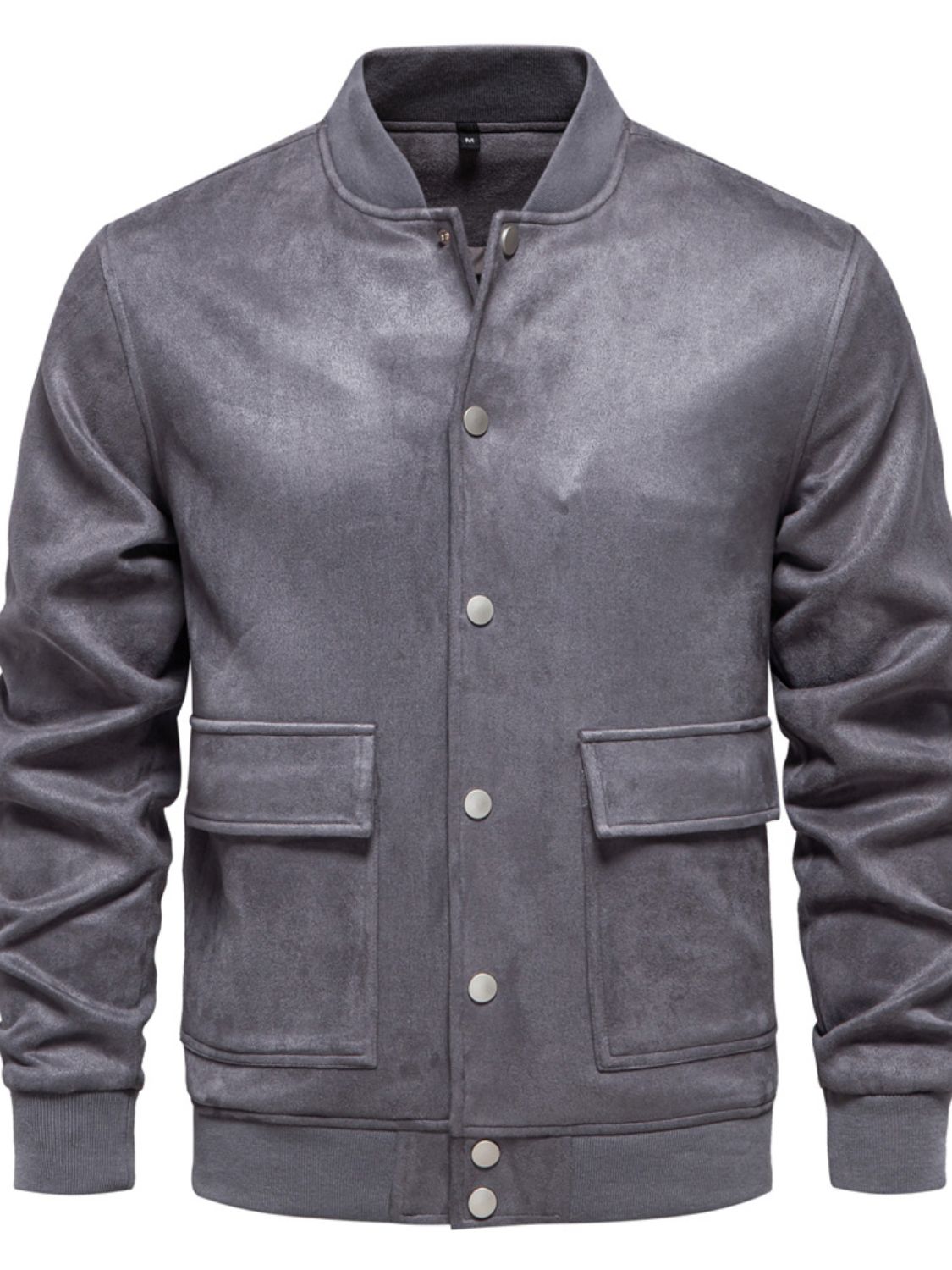 Men's Baseball Collar Snap Down Jacket for Casual Wear