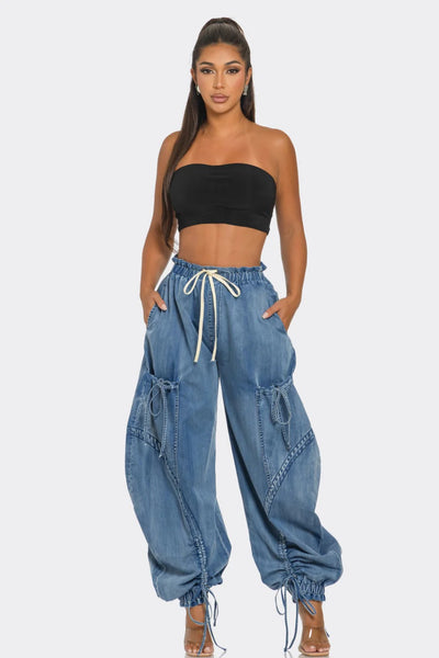 Women’s Slimming Straight Leg Jeans with Elastic Waistband