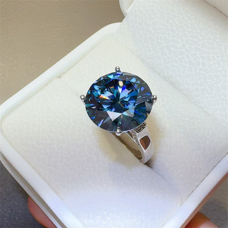 10 Carat 925 Sterling Silver Moissanite Ring for Women
