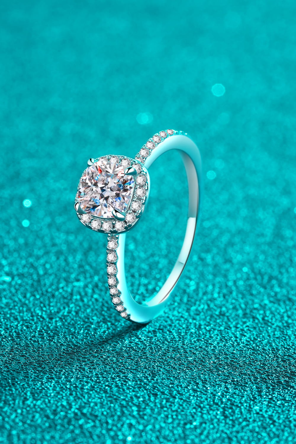1 Carat Moissanite 925 Sterling Silver Halo Ring Beauty