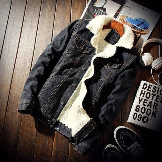 Men's Trendy Warm Denim Outerwear for Stylish Comfort