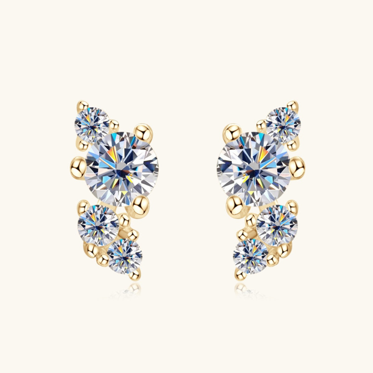 Elegant 925 Sterling Silver Moissanite Stud Earrings