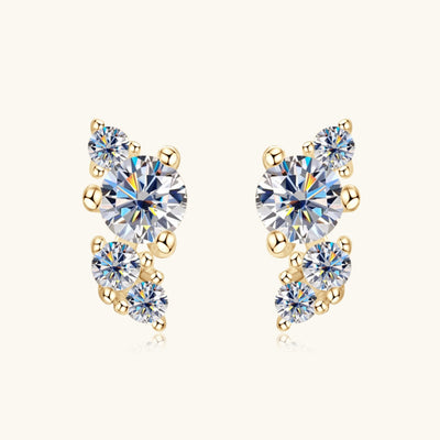 Elegant 925 Sterling Silver Moissanite Stud Earrings