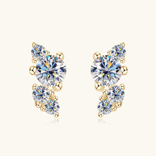 Elegant 925 Sterling Silver Moissanite Stud Earrings