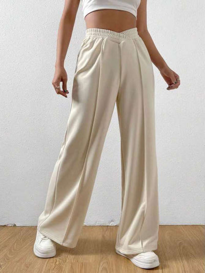Elastic Waist Wide Leg Pants for Comfortable Chic Style
