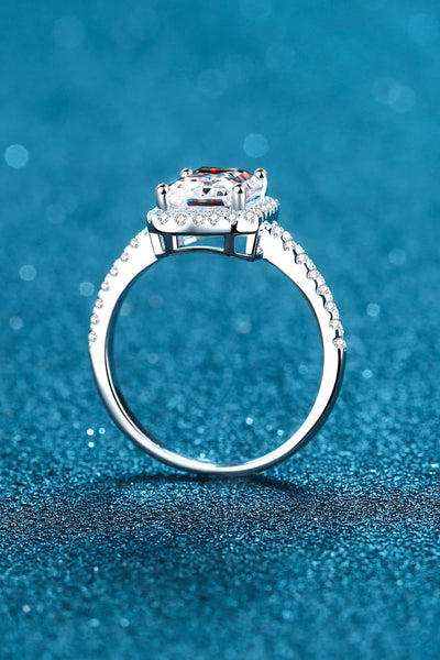2 Carat Moissanite 925 Sterling Silver Halo Ring for Women