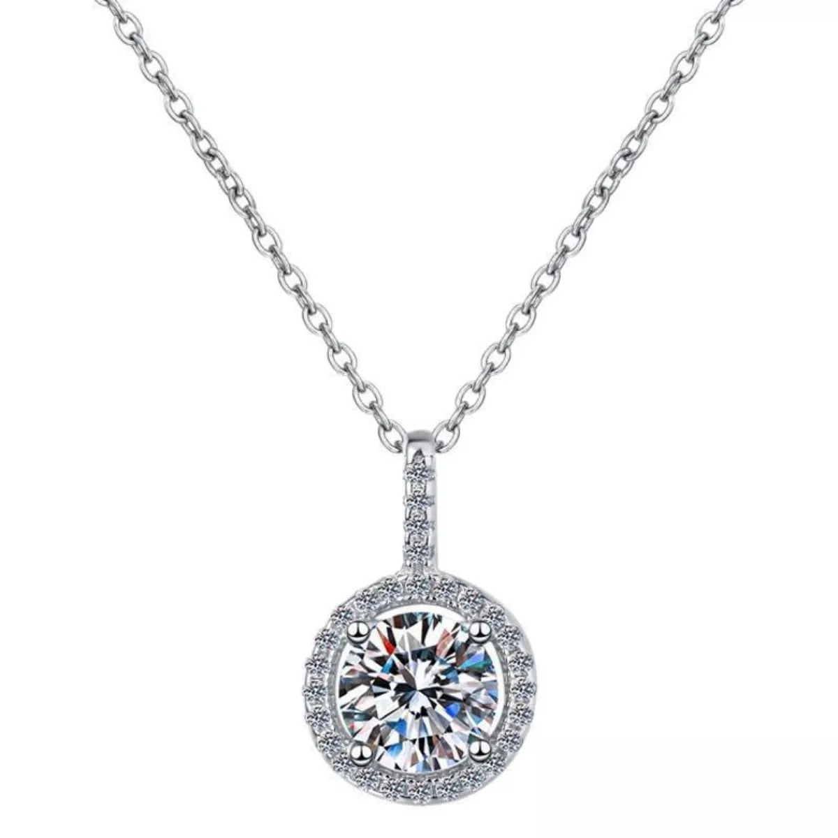 2 Carat Moissanite Pendant Necklace