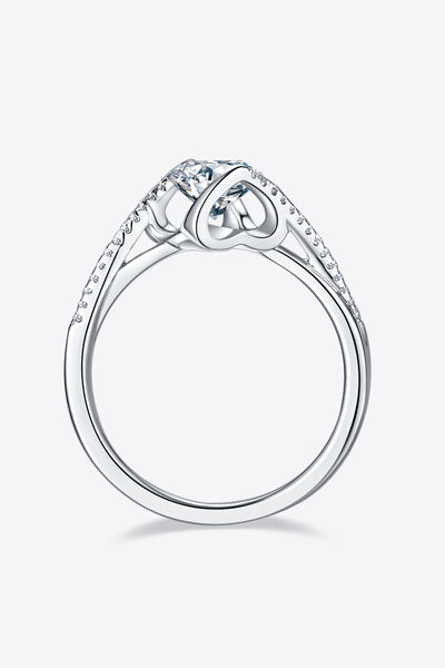 1 Carat Moissanite 925 Sterling Silver Twisted Ring Design