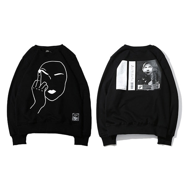 Edgy Urban Graphic Hoodie for Men Bold Middle Finger Design