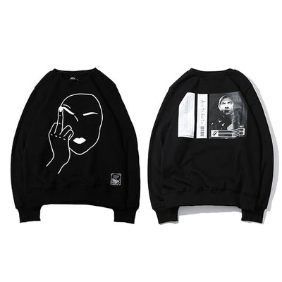 Edgy Urban Graphic Hoodie for Men Bold Middle Finger Design
