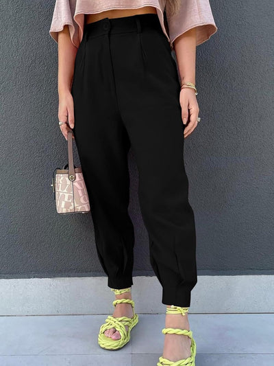 Stylish High-Waisted Crop Trousers for Chic Comfort