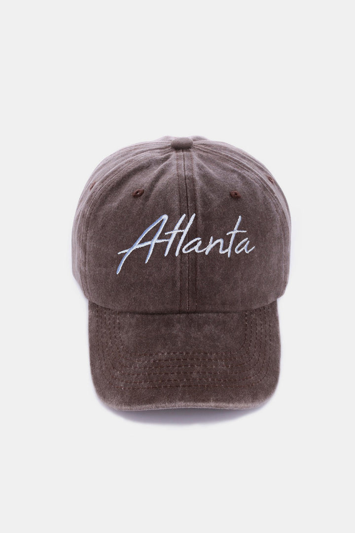 Zenana Washed ATLANTA Embroidered Baseball Cap