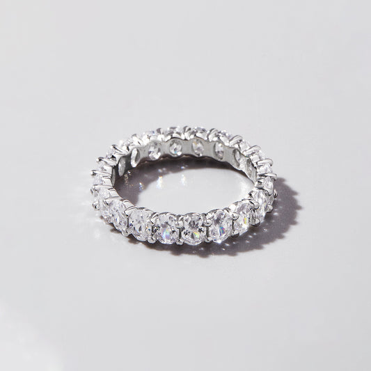 Inlaid Zircon 925 Sterling Silver Ring for Elegant Style