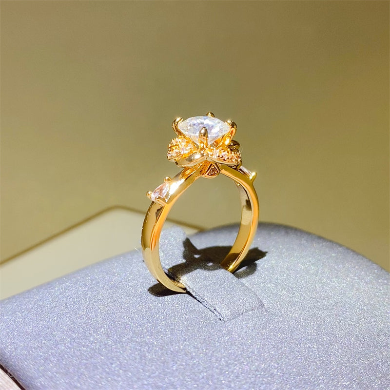 1 Carat Moissanite Zircon 925 Sterling Silver Ring Elegant