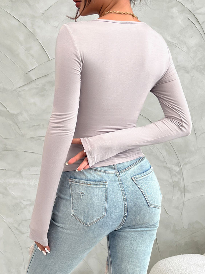 Twist-Knot Long Sleeve Top