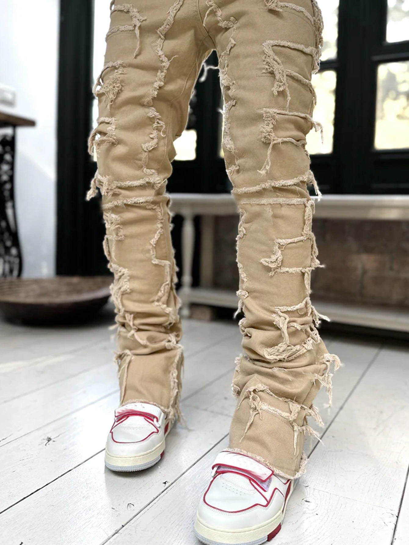 Men's Flexible Fit Straight Leg Denim Trousers for Comfort