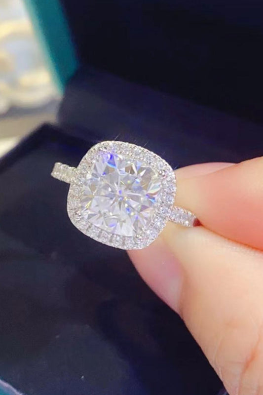 3 Carat Moissanite 925 Sterling Silver Square Ring for Elegance