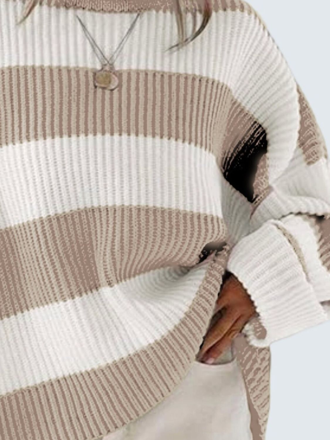 Round Neck Long Sleeve Sweater for Women Casual Style