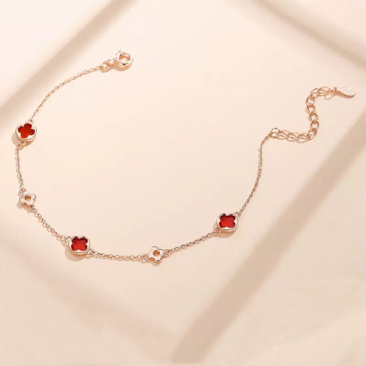 925 Sterling Silver Four Leaf Clover Bracelet