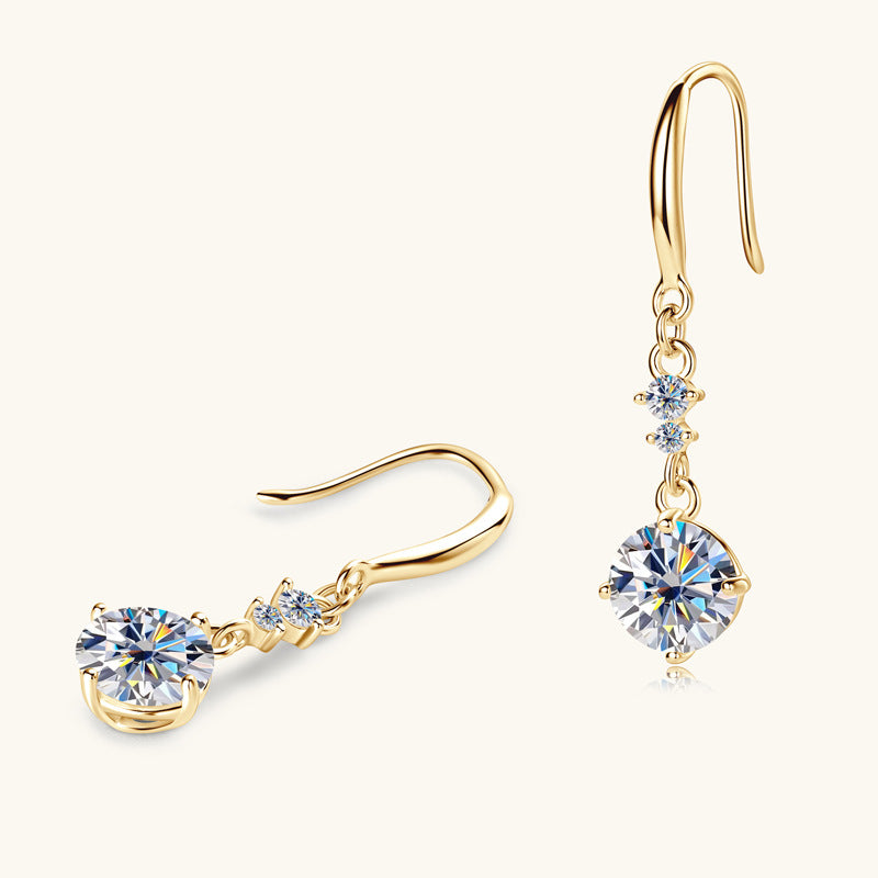 2 Carat Moissanite 925 Sterling Silver Earrings for Women