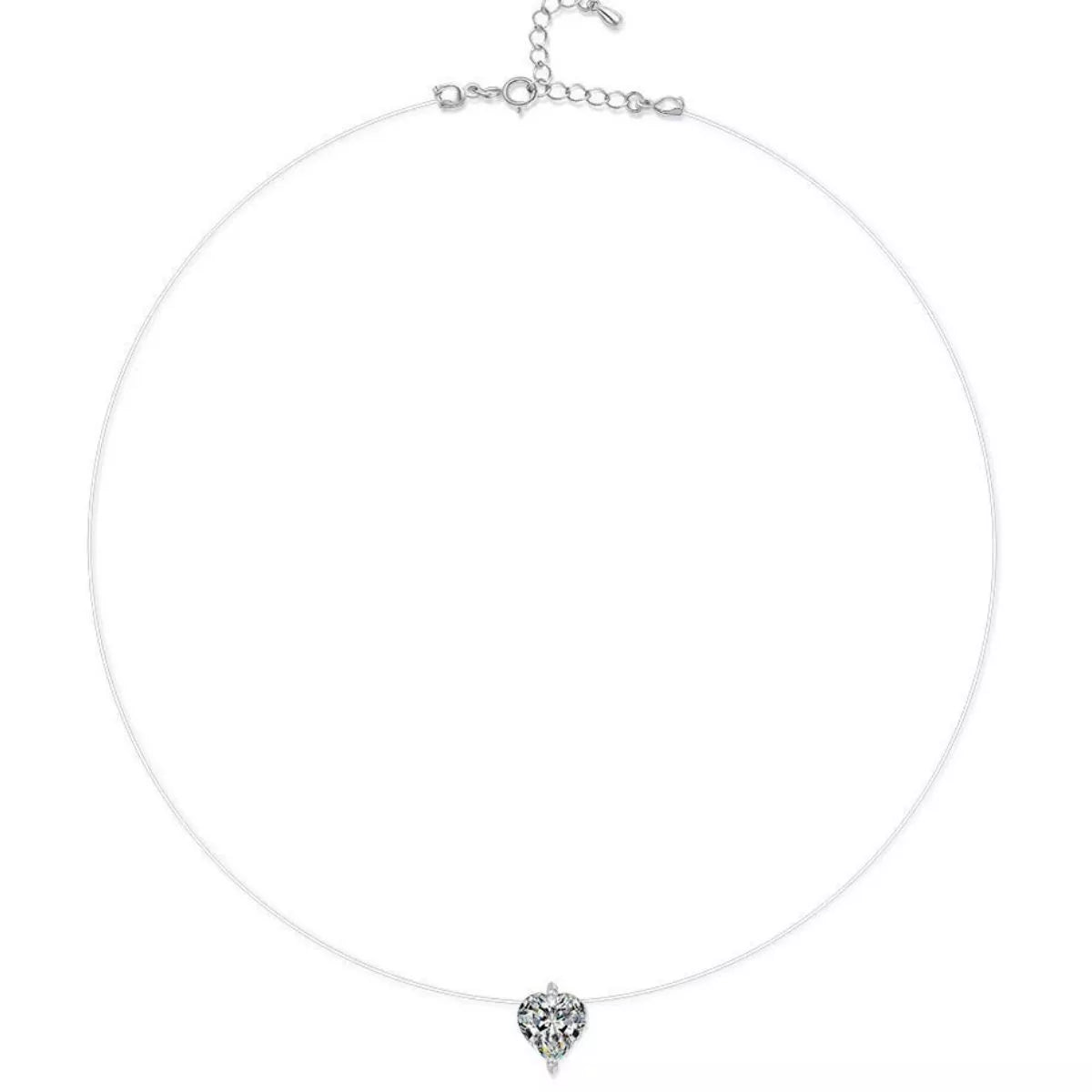 1 Carat Heart-Shaped Pendant Necklace