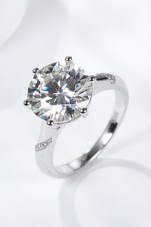 5 Carat Moissanite Solitaire Ring in Sterling Silver