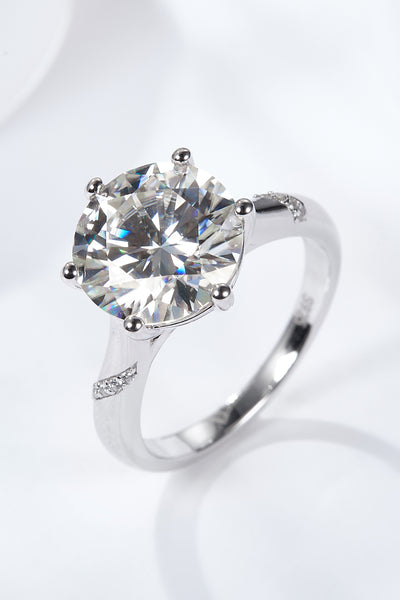 5 Carat Moissanite Solitaire Ring in Sterling Silver