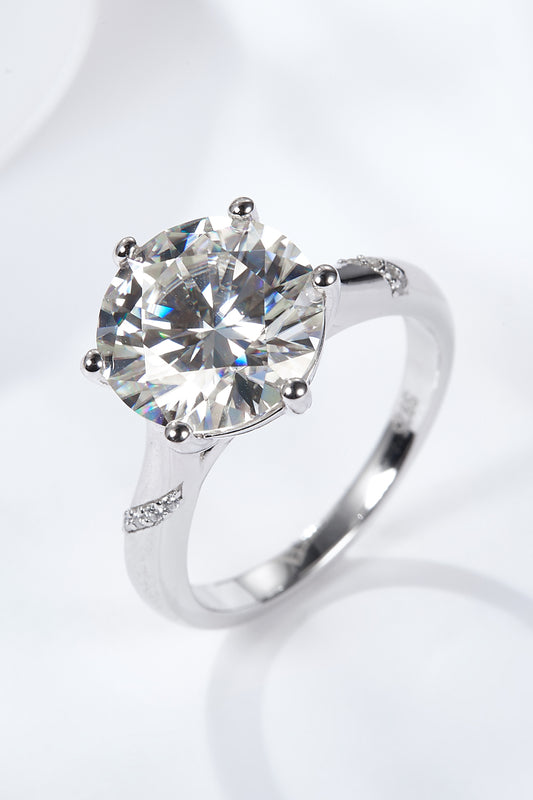 5 Carat Moissanite Solitaire Ring in Sterling Silver