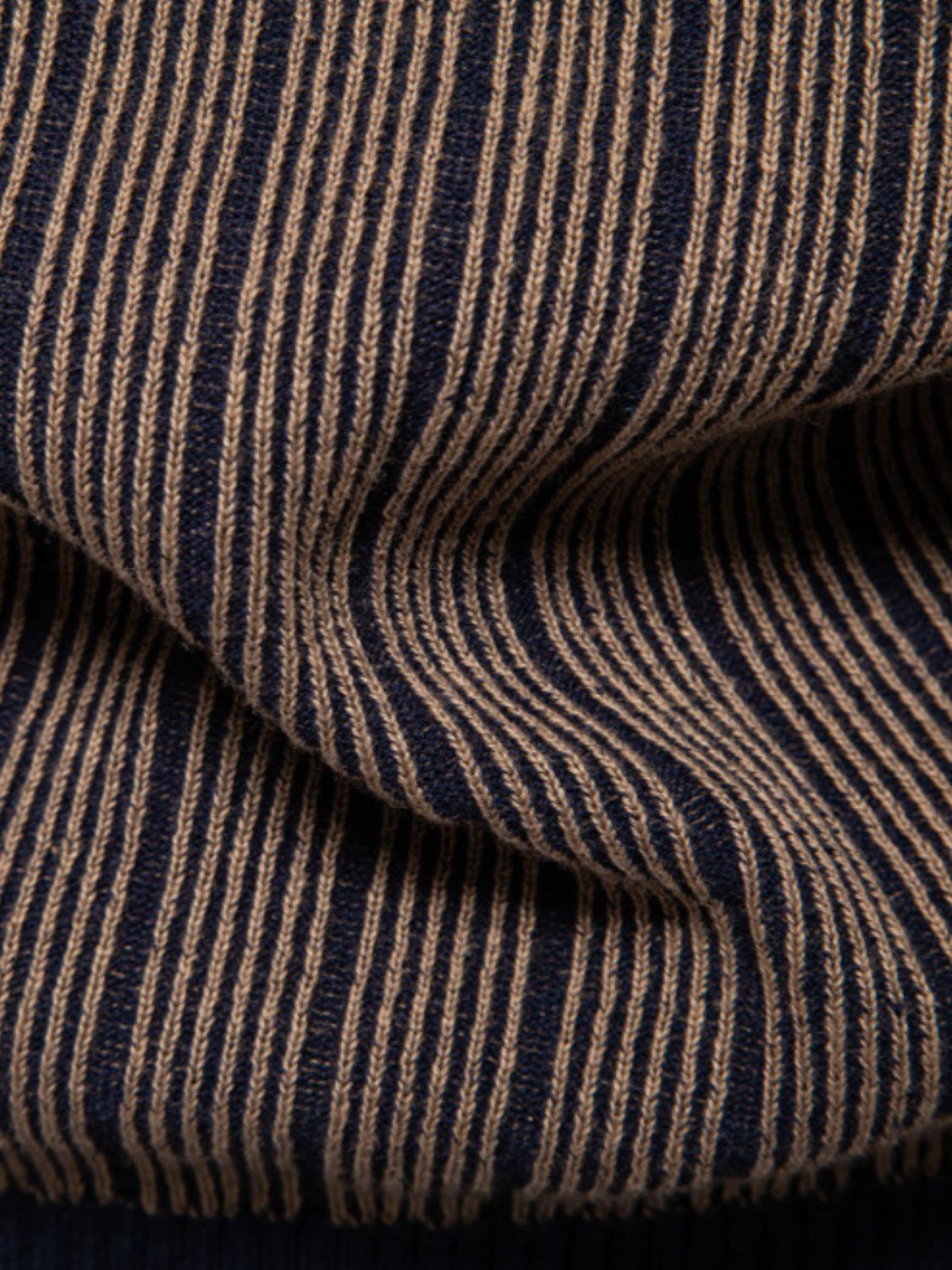 Men's Mock Neck Contrast Striped Sweater for Casual Style
