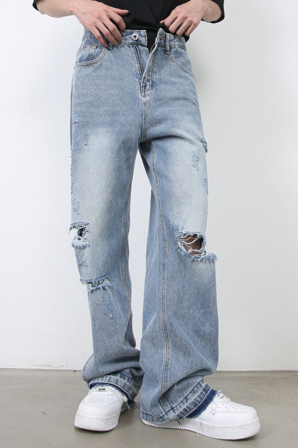 Men's Distressed Baggy Jeans for Casual Style and Comfort