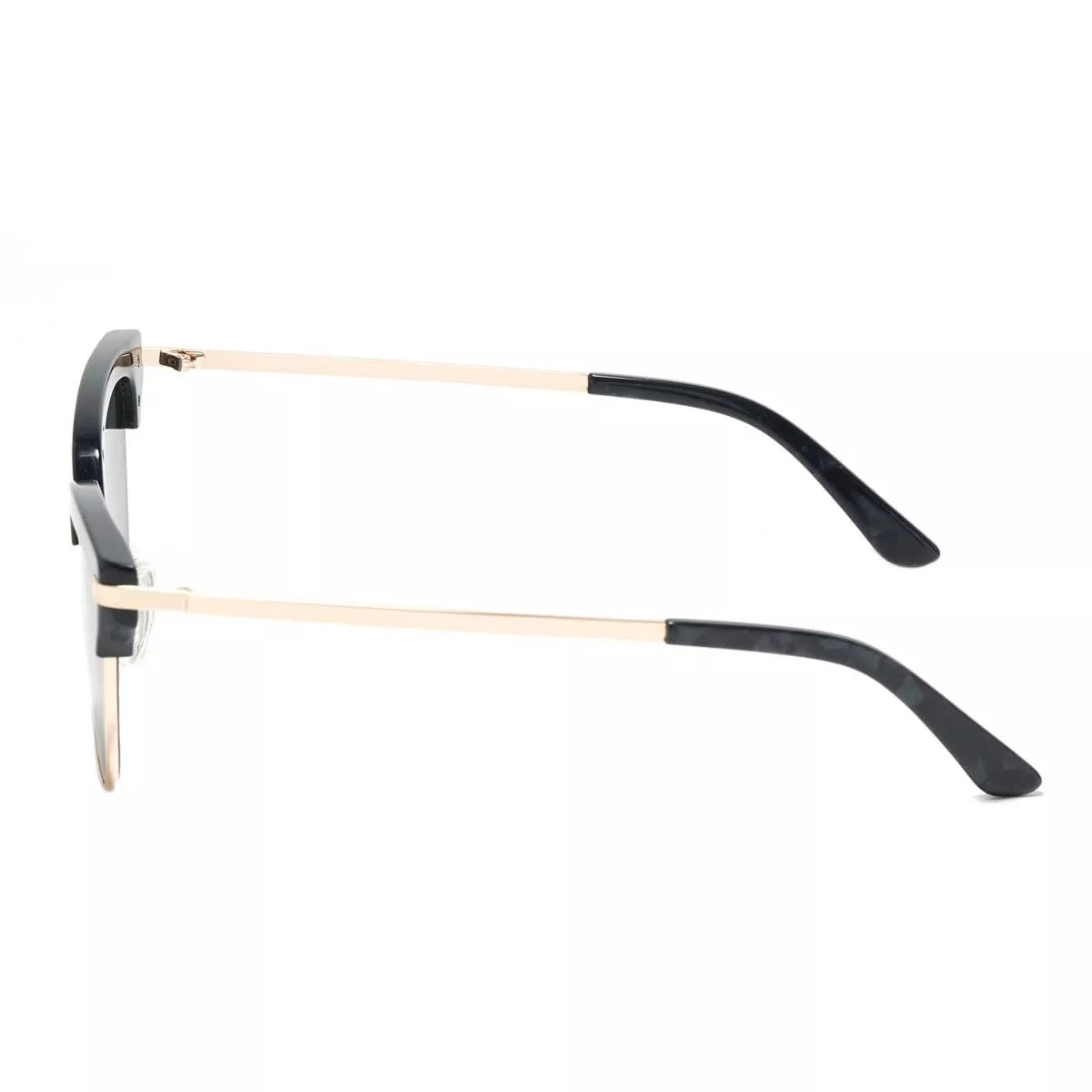 Classic Clubmaster Style Sunglasses with Gold Accents