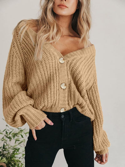 Button Up Long Sleeve Cardigan for Stylish Comfort Wear