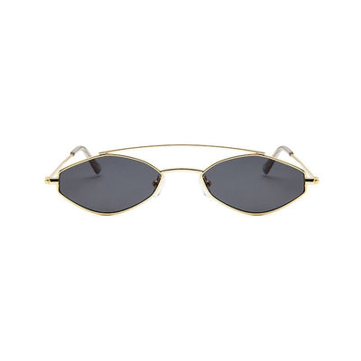 Vintage 90s Retro Oval Sunglasses for Women - Stylish Black Eyewear with UV400 Protection