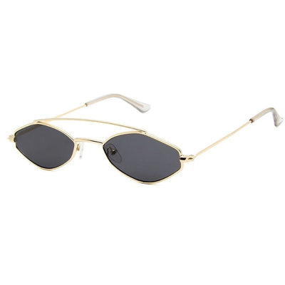 Vintage 90s Retro Oval Sunglasses for Women - Stylish Black Eyewear with UV400 Protection