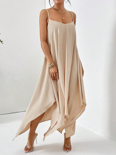 Sophisticated Scoop Neck Midi Dress for Effortless Elegance