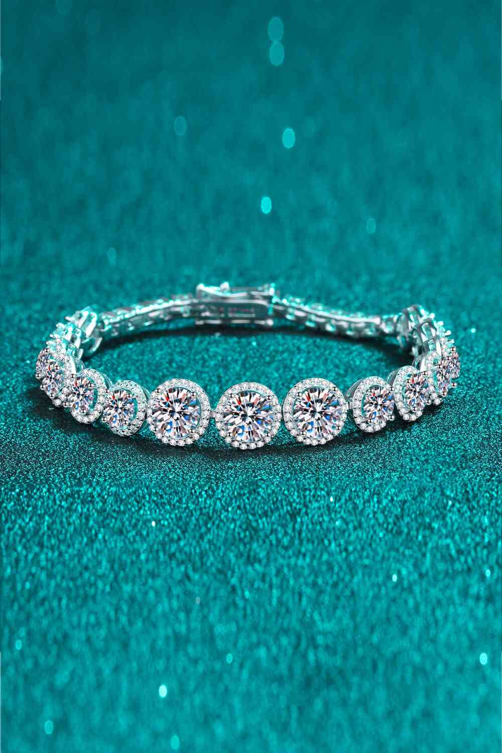 925 Sterling Silver Moissanite Bracelet 10.4 Carat Sparkling Jewelry for Elegant Everyday Wear
